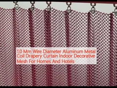 1.0 mm Draaddiameter Aluminium Metal Coil Drapery Curtain Indoor Decorative Mesh Voor huizen en hotels