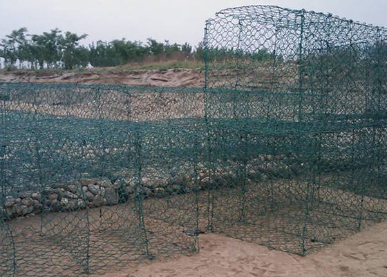 Groene Hexagonale Gabion-Doos 2m6m pvc Met een laag bedekt Gabion-Draadnetwerk