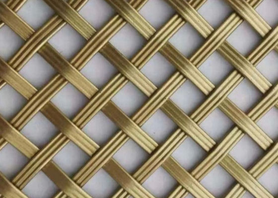 Antiek Messing Ss 1mm Geweven Draad Mesh Screen Crimped Voor Architecturale Projecten