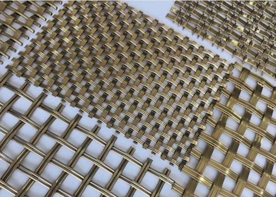 Antiek Messing Ss 1mm Geweven Draad Mesh Screen Crimped Voor Architecturale Projecten