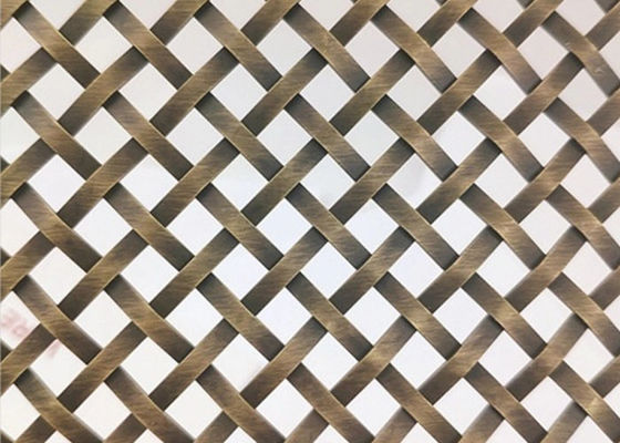 Antiek Messing Ss 1mm Geweven Draad Mesh Screen Crimped Voor Architecturale Projecten