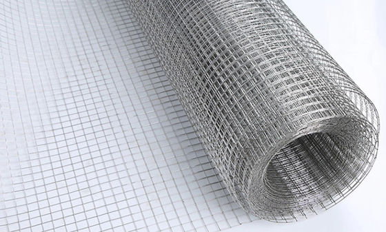 Zilveren hek 2*2 cm gegalvaniseerd gelast draadnet rollen koolstofstaal