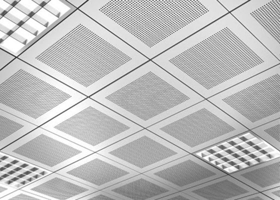 1.5 mm dikte aluminium geperforeerd metalen plafond monolithisch uiterlijk voor retrofits