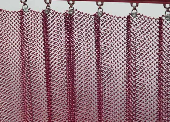 1.0 mm Draaddiameter Aluminium Metal Coil Drapery Curtain Indoor Decorative Mesh Voor huizen en hotels
