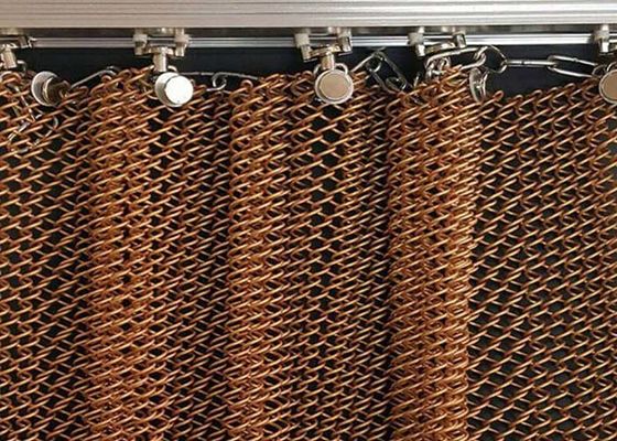 1.0 mm Draaddiameter Aluminium Metal Coil Drapery Curtain Indoor Decorative Mesh Voor huizen en hotels
