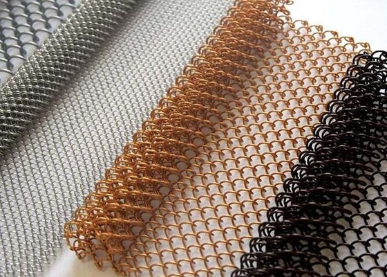 1.0 mm Draaddiameter Aluminium Metal Coil Drapery Curtain Indoor Decorative Mesh Voor huizen en hotels