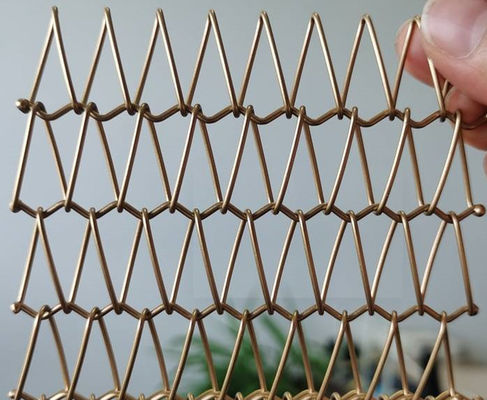 Bronzen spiraaldraad zachtheid Flexibel gaas gordijn voor decoratie