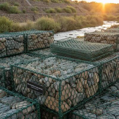PVC-gecoate gabion manden roestbestendige draadnetcontainers voor bodembehoud, overstromingsbestrijding en landschapsoplossingen
