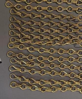 Mat Zwart Geanodiseerde Aluminium Haakketting Metalen Gordijn met 2.0x12x24mm Haakmaat en 6063 Aluminium Legering
