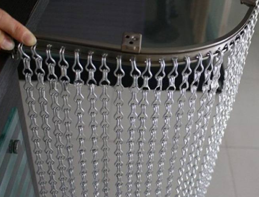 Zilveren geanodiseerd 6063 Aluminium legering Hook Chain Metalen gordijn met 1.6x12x24mm Hook Grootte voor deurversiering